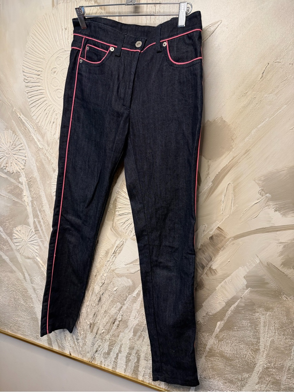 Moschino Barbie Jeans with Pink Piping Size 6